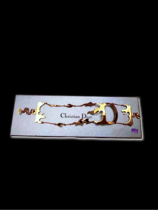 Dior Jewelry - Vintage Christian Dior Flaming “D” Logo runway XL Logo Bracelet by John Galliano